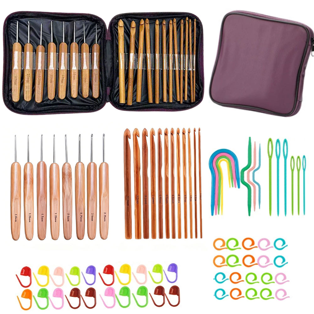 74-teiliges Bambus-Häkelnadel- – Tool Set Bewertung und Preis