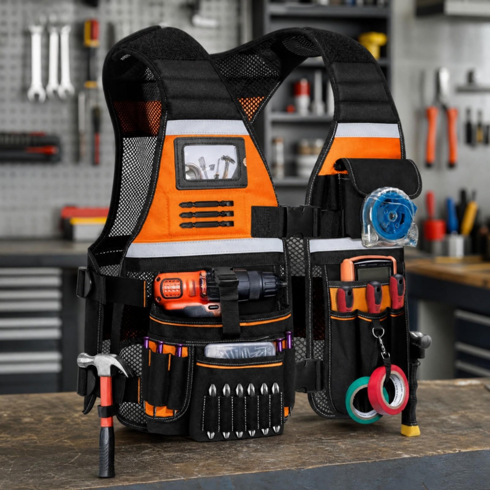 Multifunktionale Werkzeugweste – Hand Tools In Workshop Bewertung und Preis